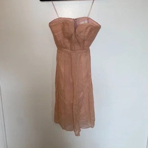 J Crew Nadia Strapless Silk Dress - Pink, Sz 2 - Picture 2 of 5